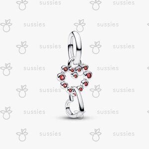 Pandora Connected Hearts & Red Stones Dangle Charm